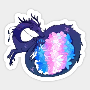 Transgender Pride Flag Flower Dragon Sticker